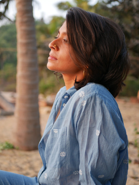 Classic Pyjama Set - Indigo Handloom