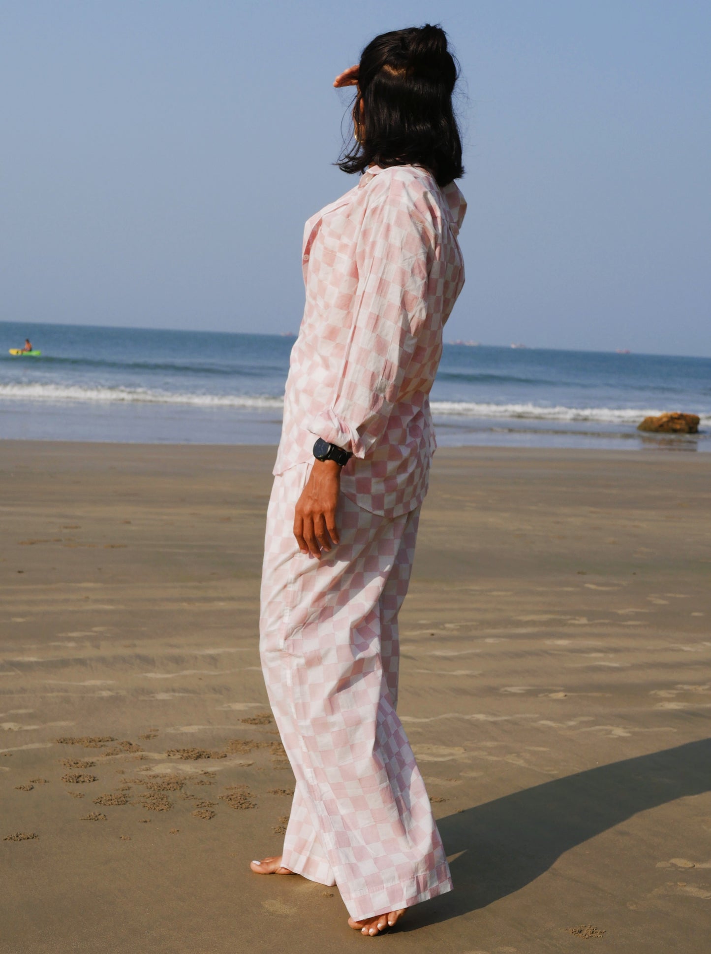 Classic Pyjama Set - Pink Checks on Regenerative Cotton