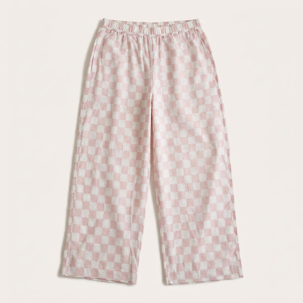 Classic Pyjama Set - Pink Checks on Regenerative Cotton